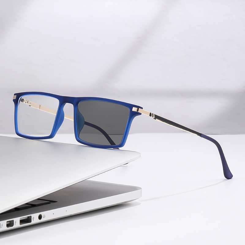 SQUARE SPRING LARGE FRAME PHOTOCHROMIC READING GLASSES