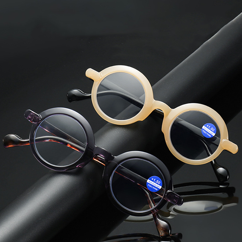 ROUND FRAME FASHION RETRO PROGRESSIVE ANTI-BLUE LIGHT READING GLASSES