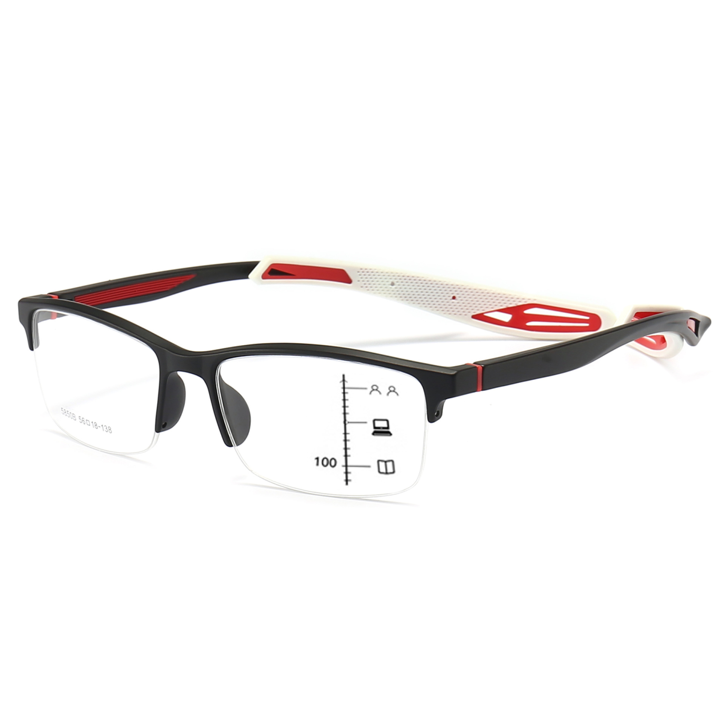 SPORTS HALF-FRAME LONG-LEG COMFORTABLE BLUE LIGHT BLOCKING PHOTOCHROMIC GLASSES