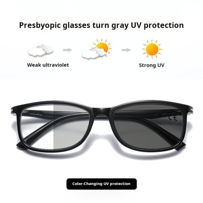 ULTRA-LIGHT RETRO COLOR-CHANGING MULTI-FOCAL READING GLASSES