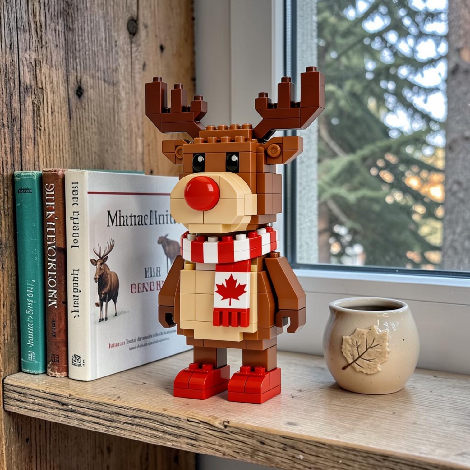 🦌Canadian Red-Nosed Moose Building Blocks Set