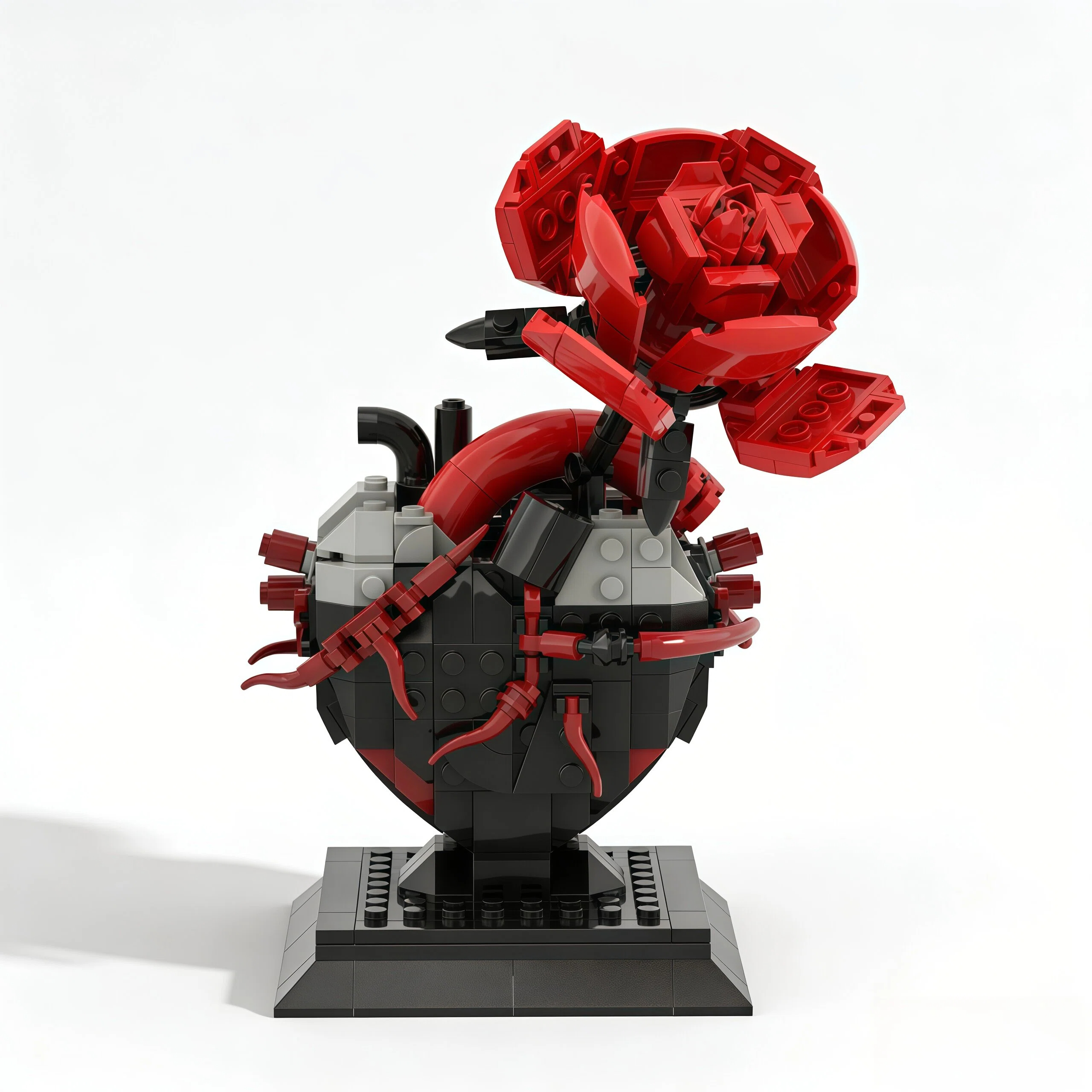 🌹My Heart Is Still Yours –🫀Gothic Flaming Heart Rose Gift Brick Set