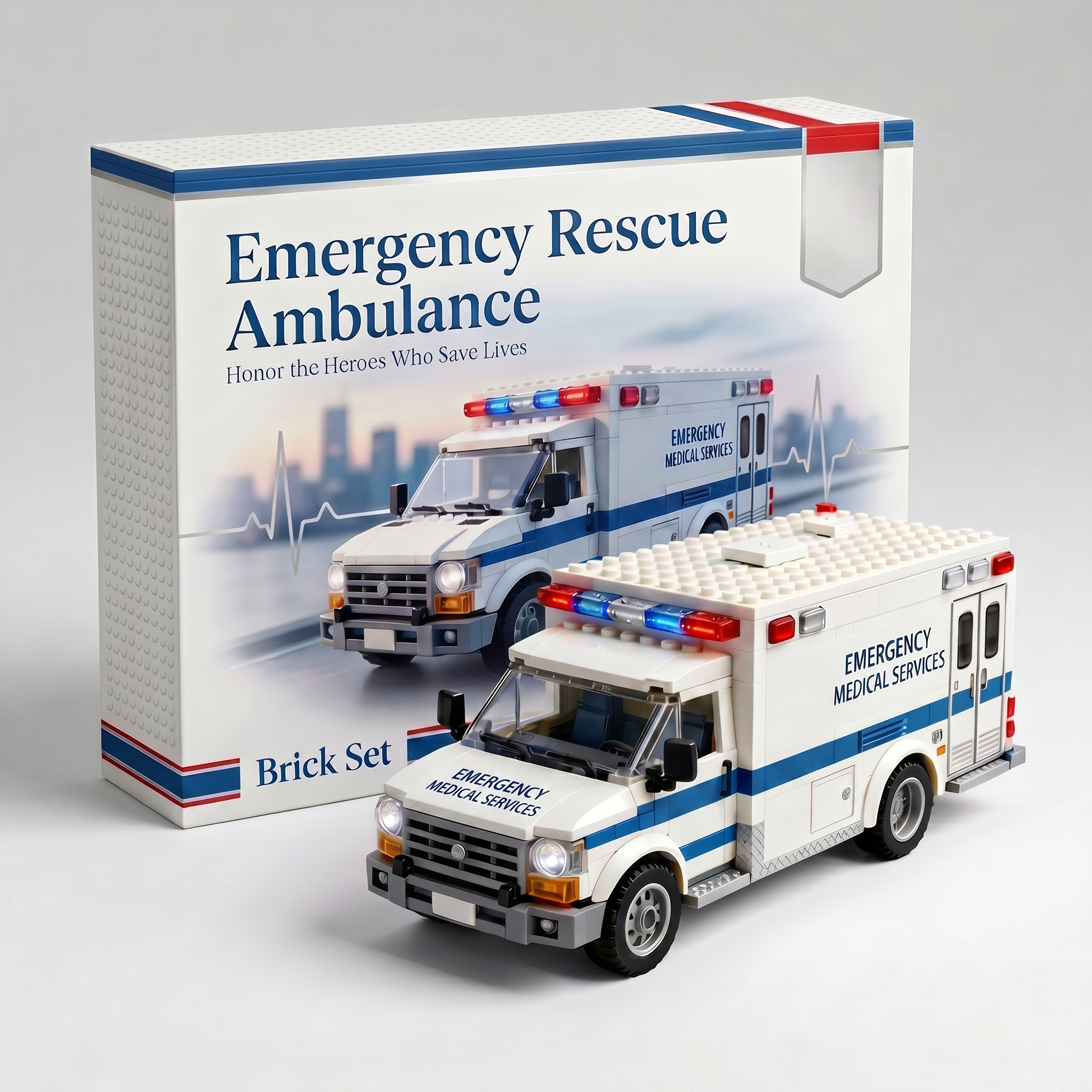 🚑Emergency Rescue Ambulance Brick Set – Honor the Heroes Who Save Lives