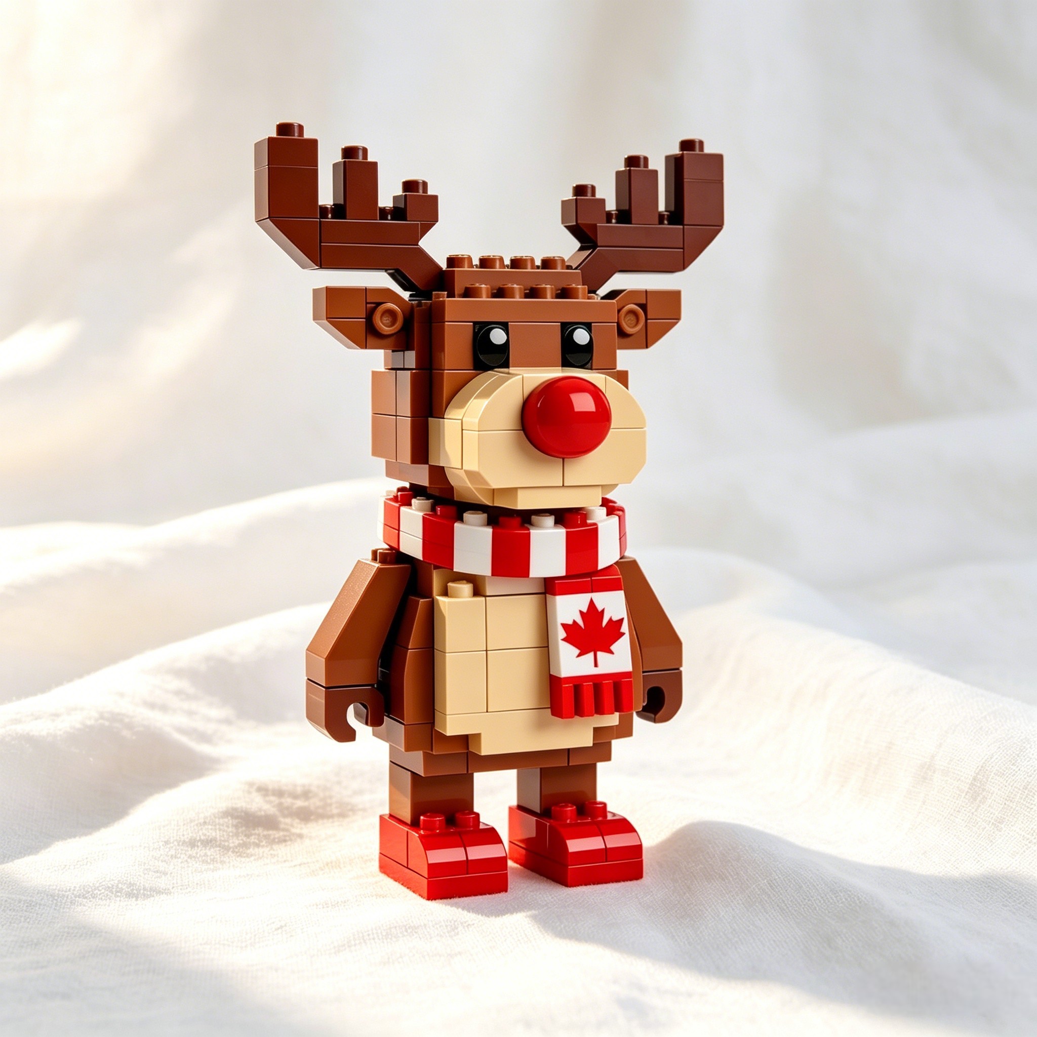 🦌Canadian Red-Nosed Moose Building Blocks Set
