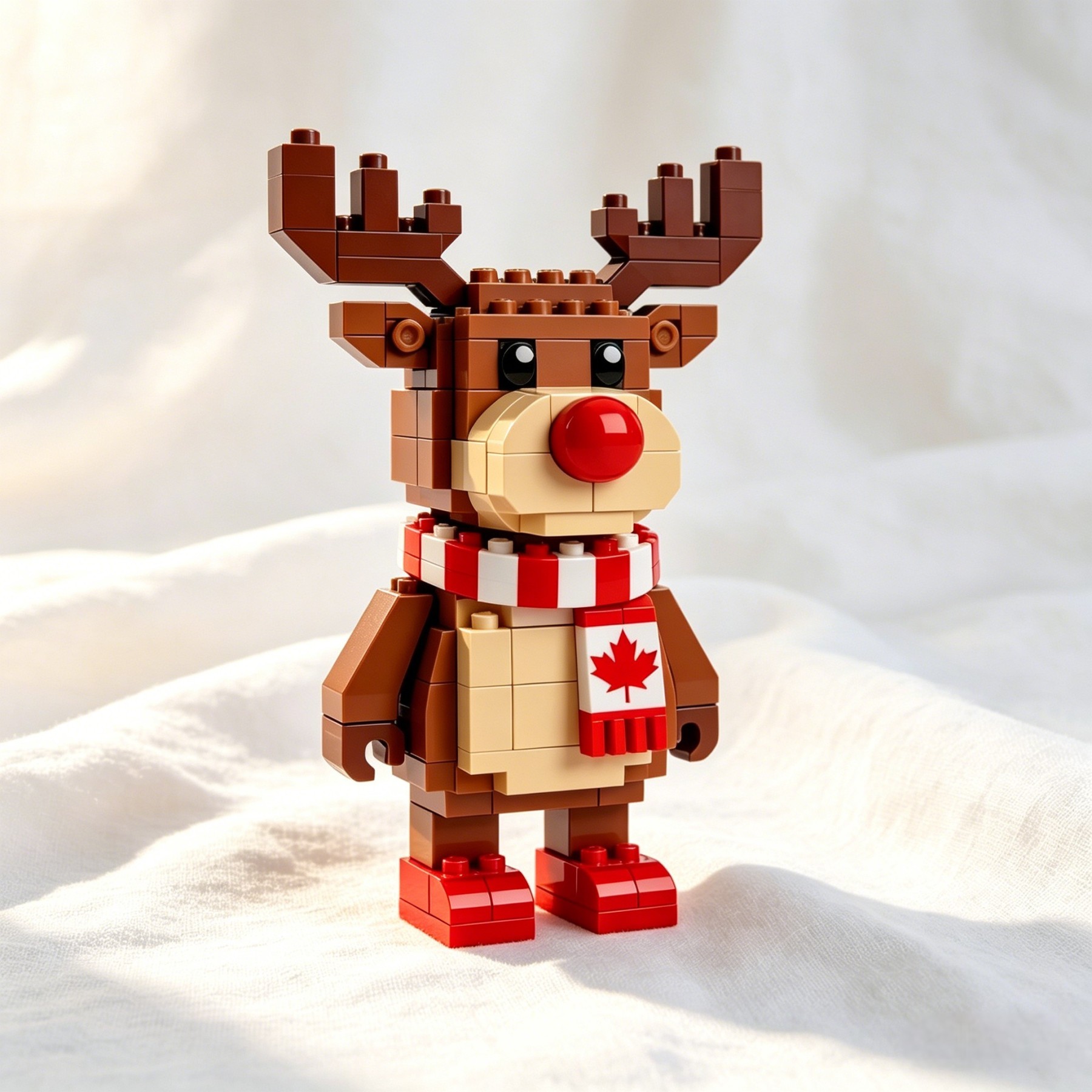 🦌Canadian Red-Nosed Moose Building Blocks Set