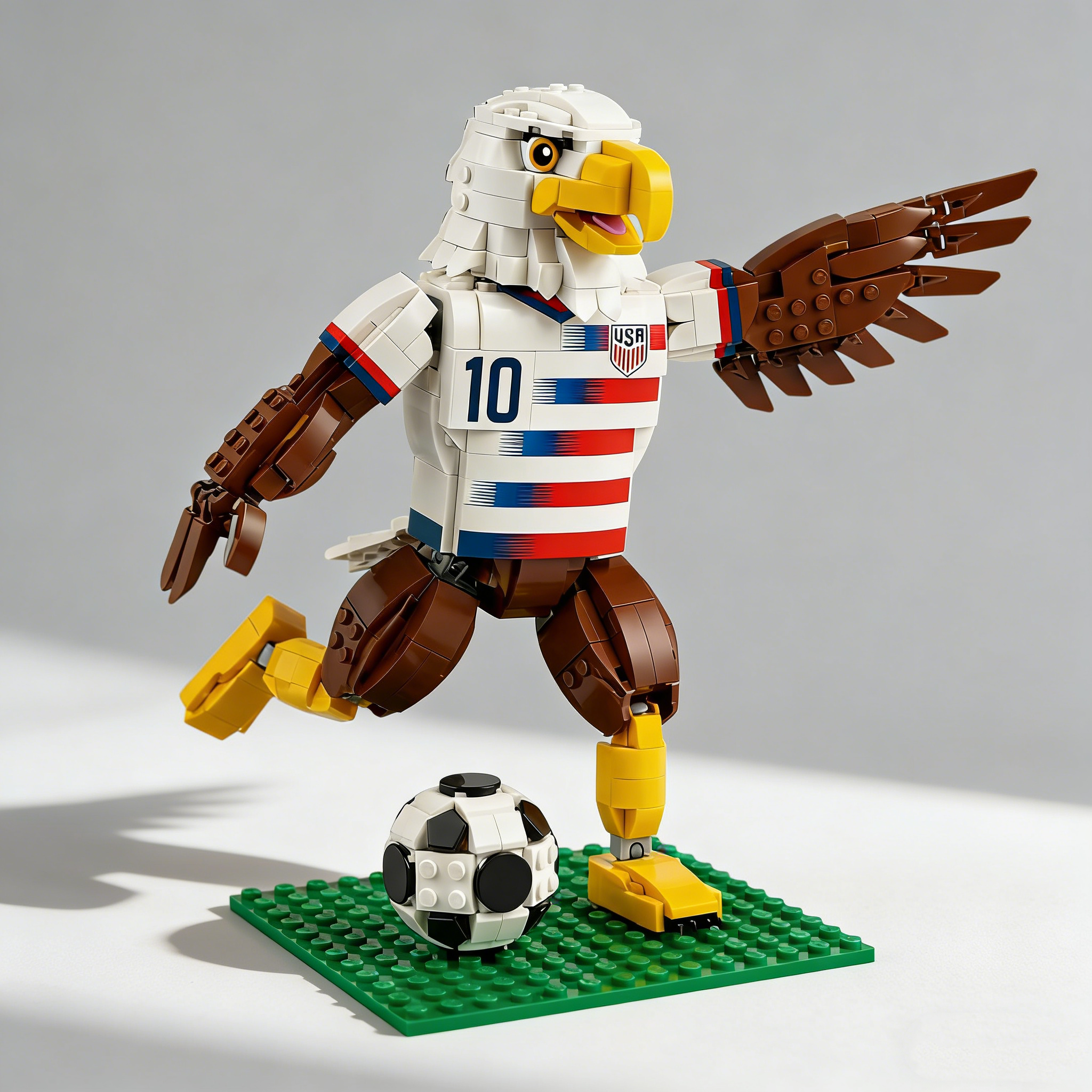 🇺🇸 USA Eagle Soccer Brick Figure