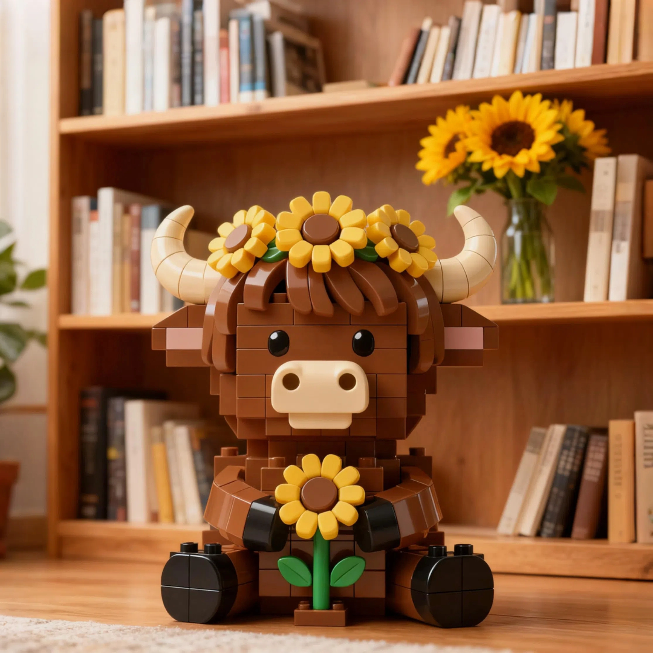 Sunflower Highland Cow Brick Set🌻🐂