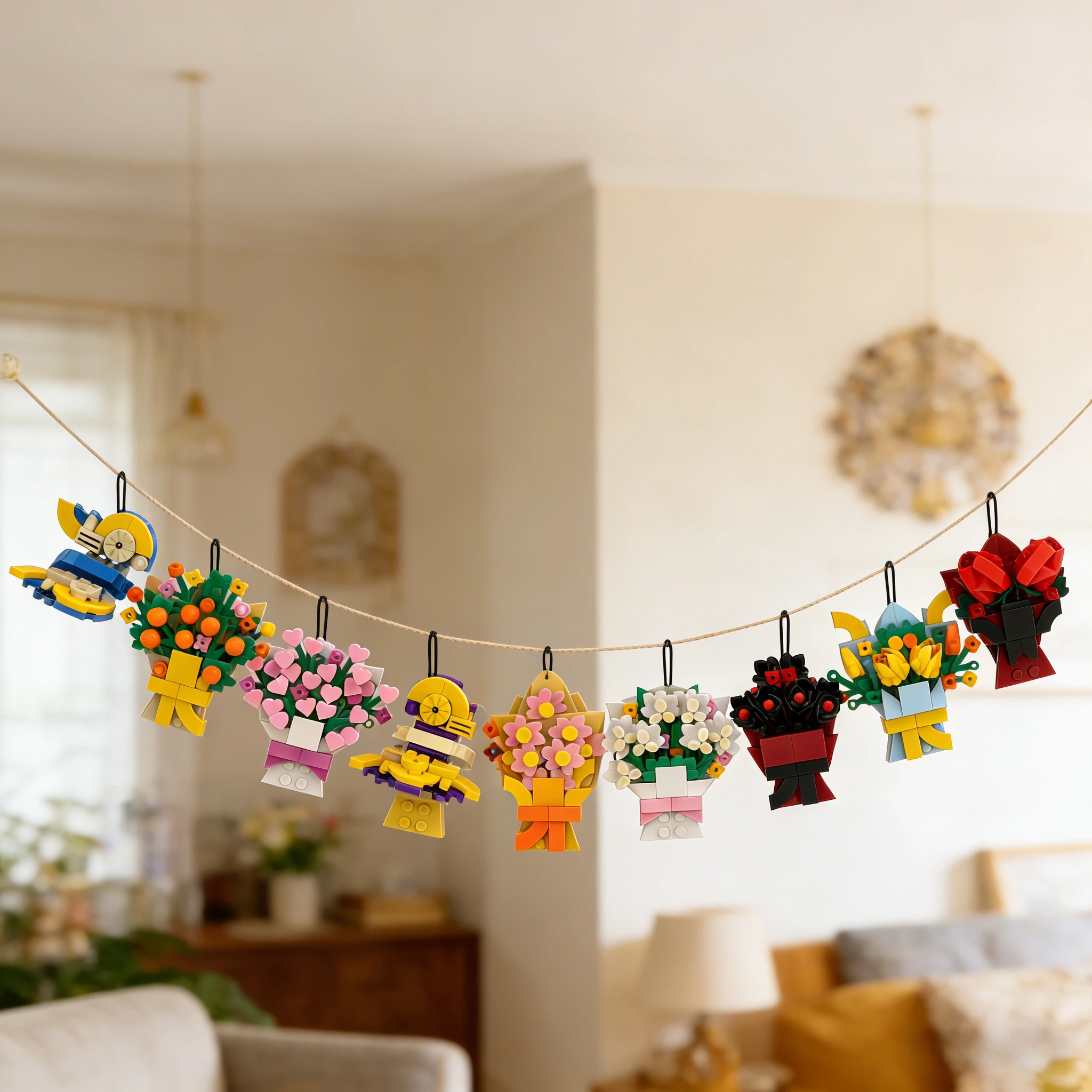 Building block flower bouquet refrigerator magnet set💌