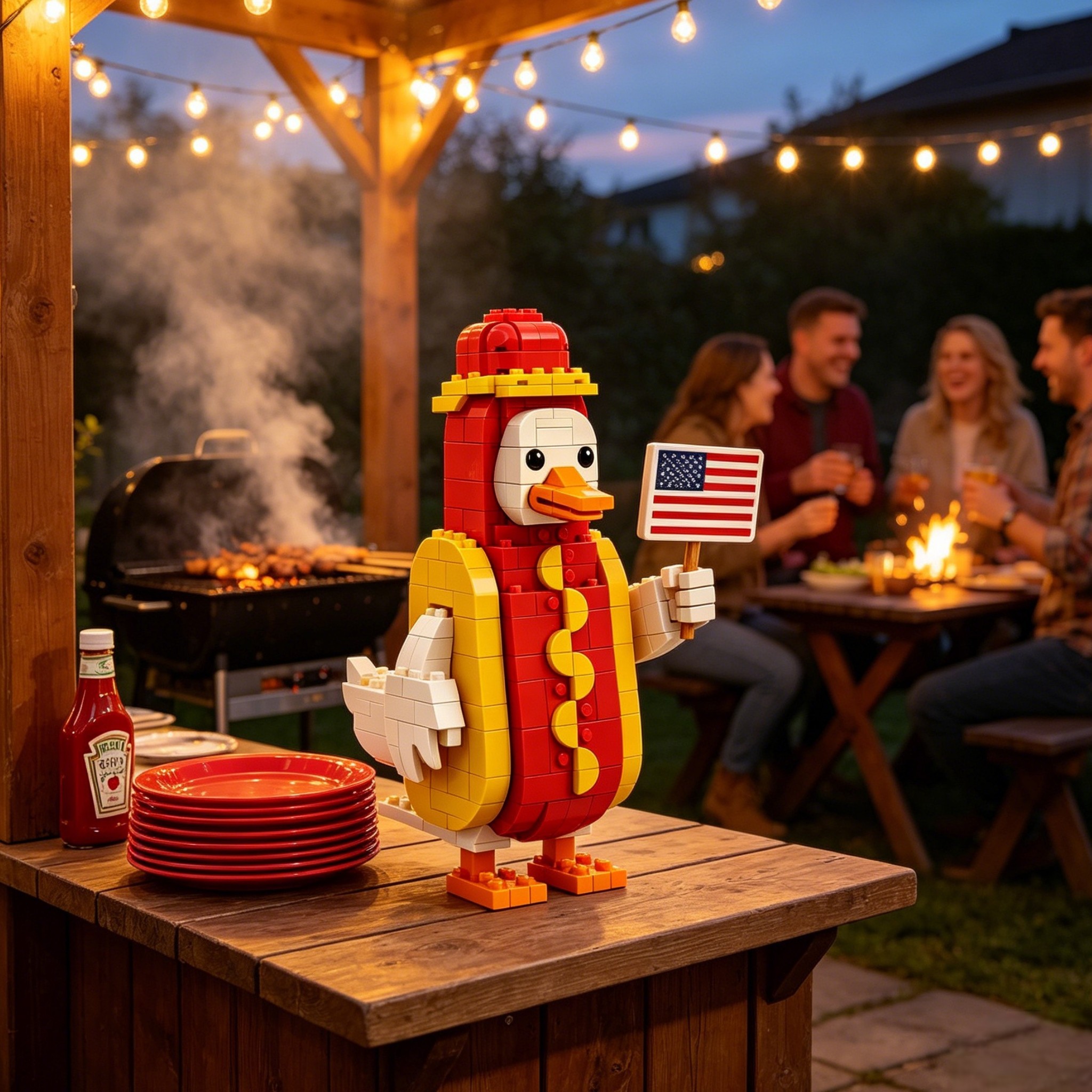 🌭250th Anniversary Hot Dog Duck Building Blocks