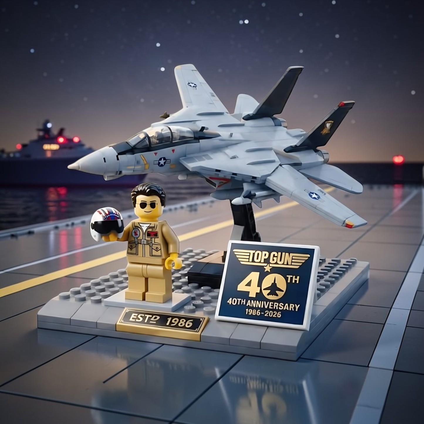 🧑‍✈️✈️40th Anniversary Limited Edition Fighter Jet Building Set