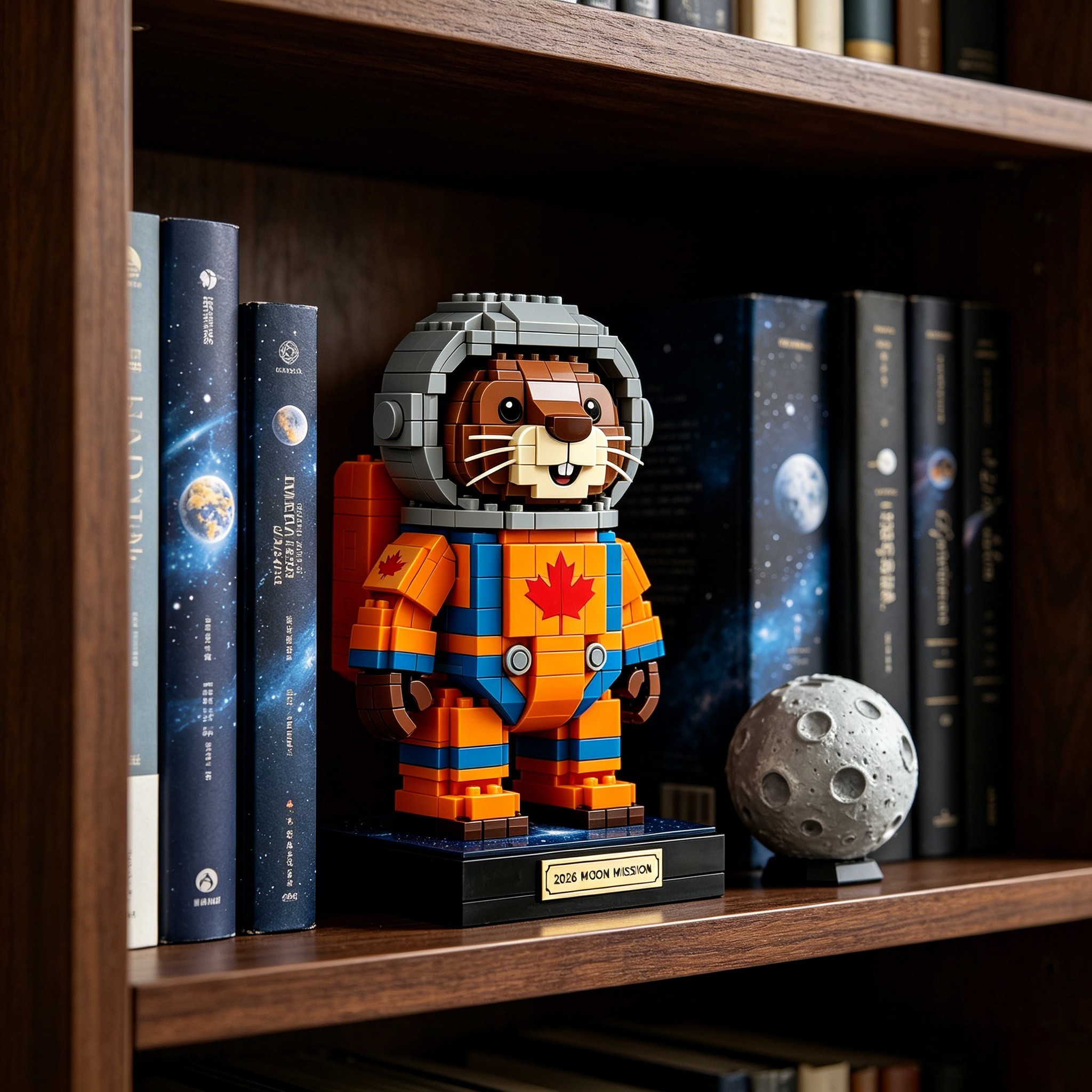 🧑‍🚀🍁 Canadian Beaver Astronaut Building Block | Honouring Moon Mission