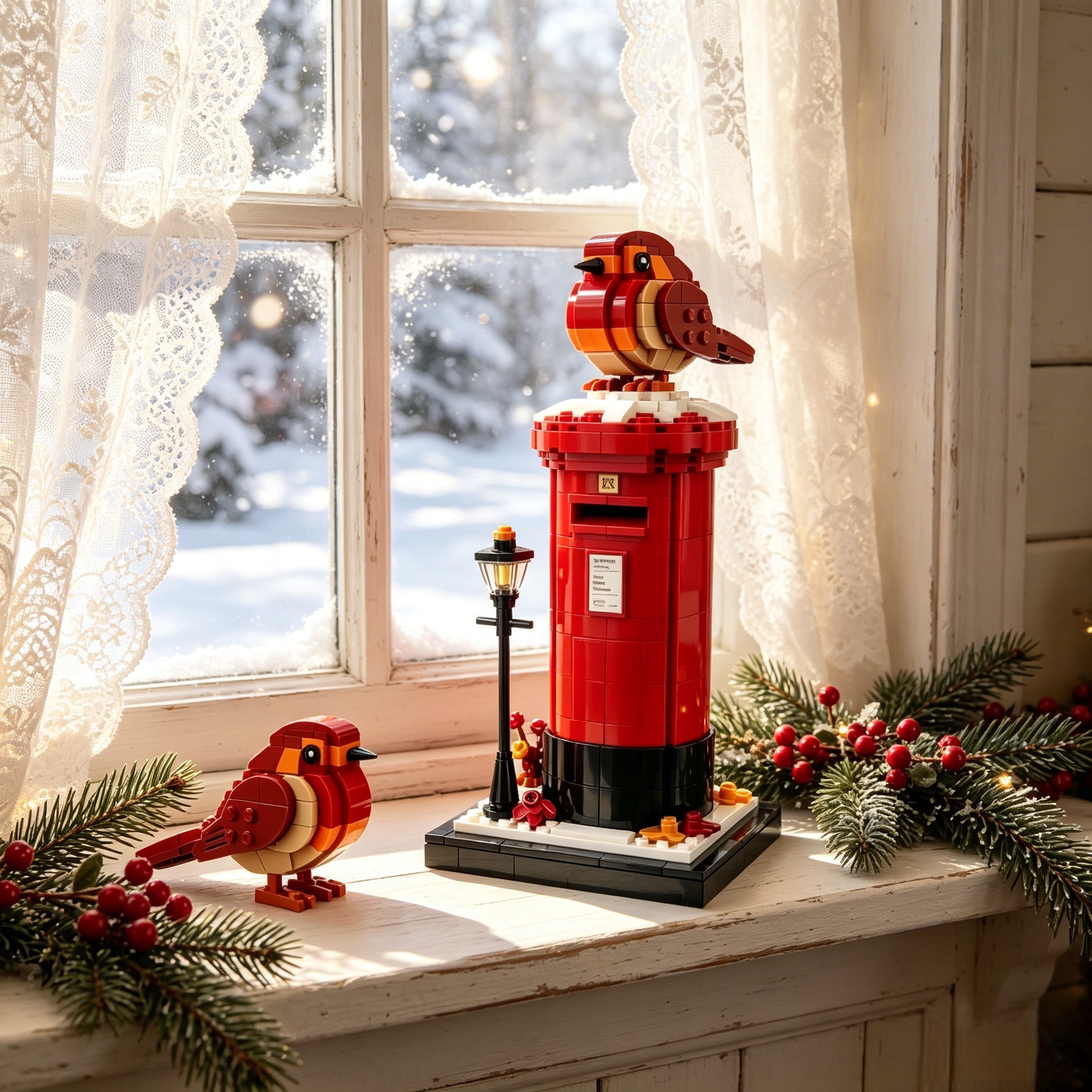 Vintage Postbox & Robin Brick Set – A Symbol of Love & Remembrance📮