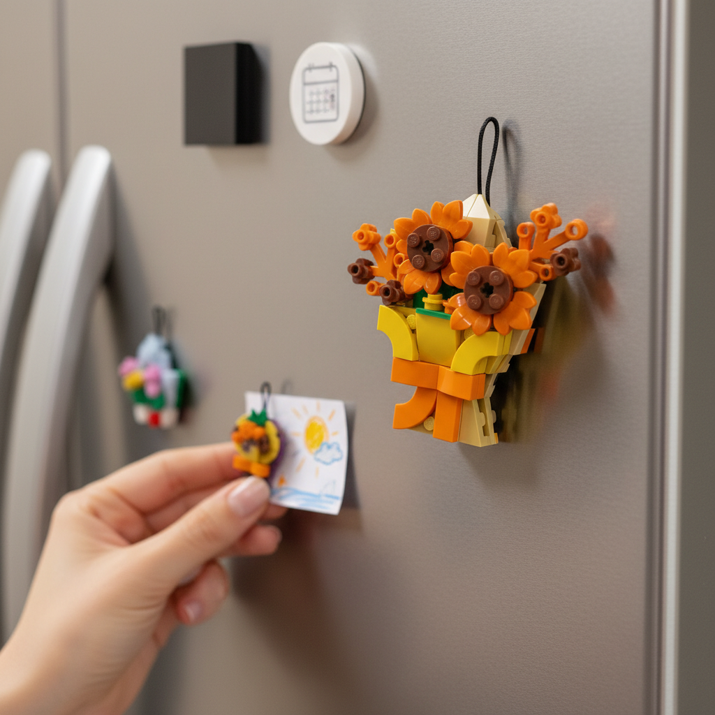 Building block flower bouquet refrigerator magnet set💌