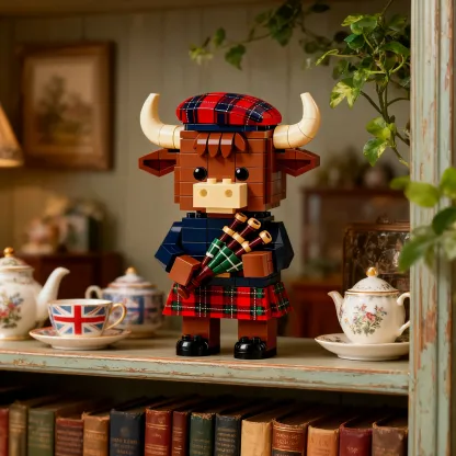 2026 Limited Edition--Scottish Highland Cow Bagpiper Brick Set🐂