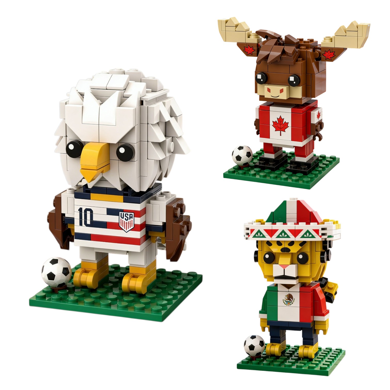 ⚽Limited Edition 2026 North America Soccer Mascot Building Blocks