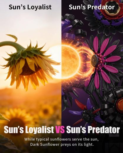 Dark Sunflowers Building Set with Vase