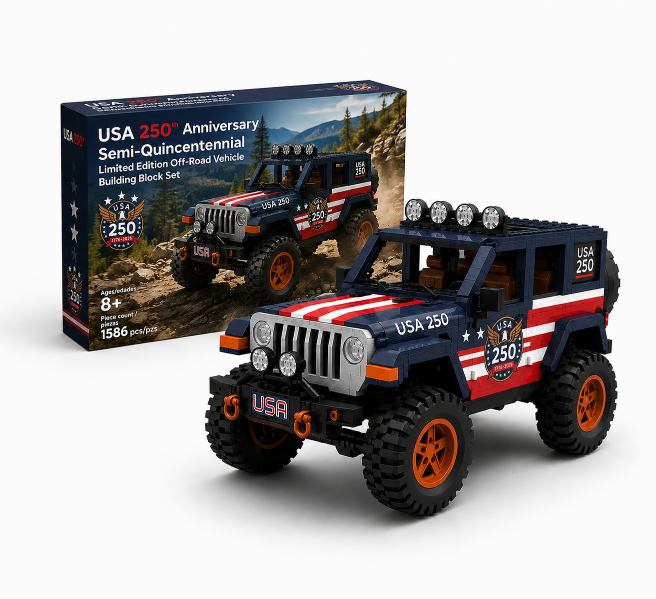 USA 250th Anniversary Limited Edition Off-Road Vehicle Building Block Set