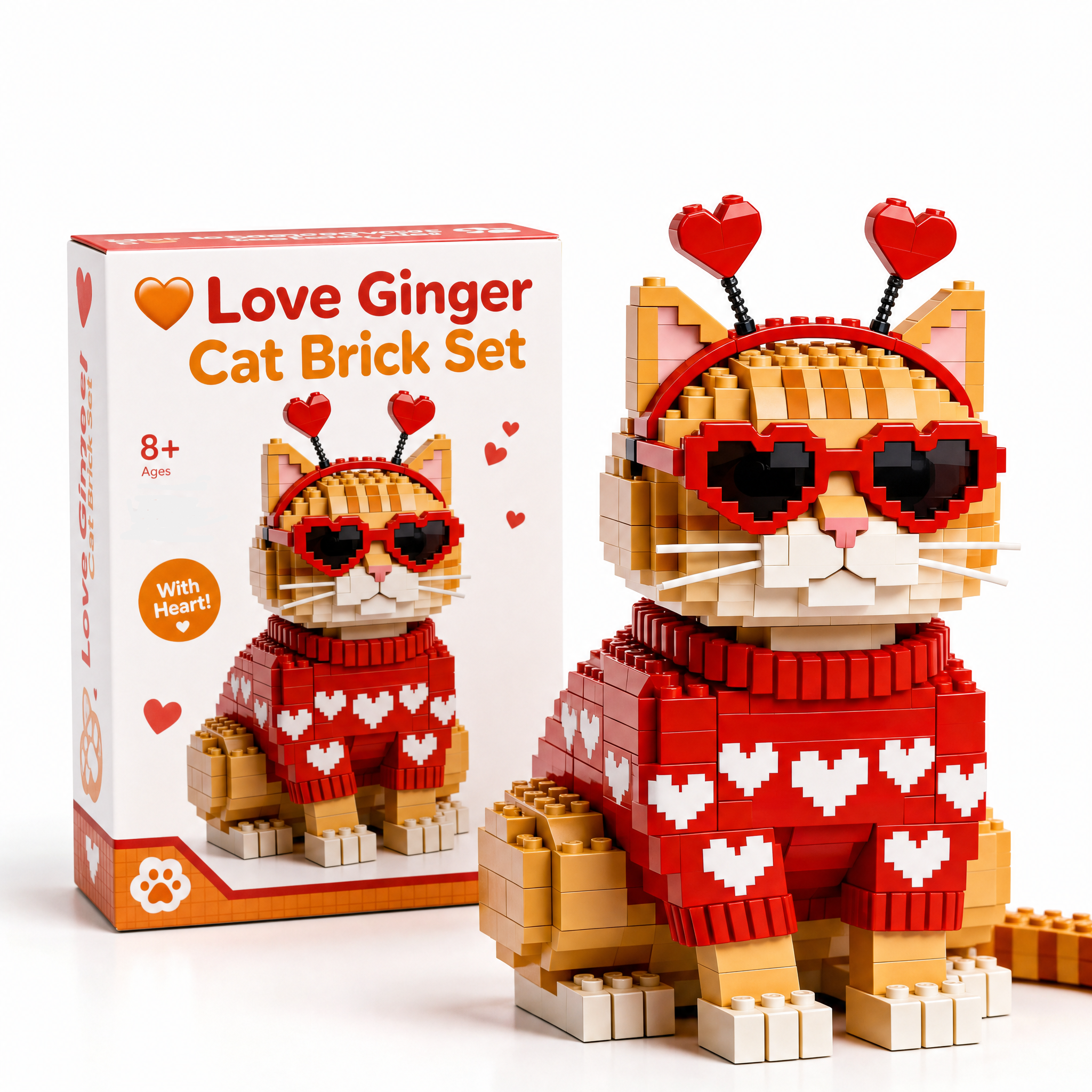 🧡 Love Ginger Cat Brick Set
