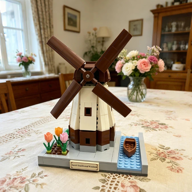 Dutch Windmill Brick Set – European Countryside Display 🌷