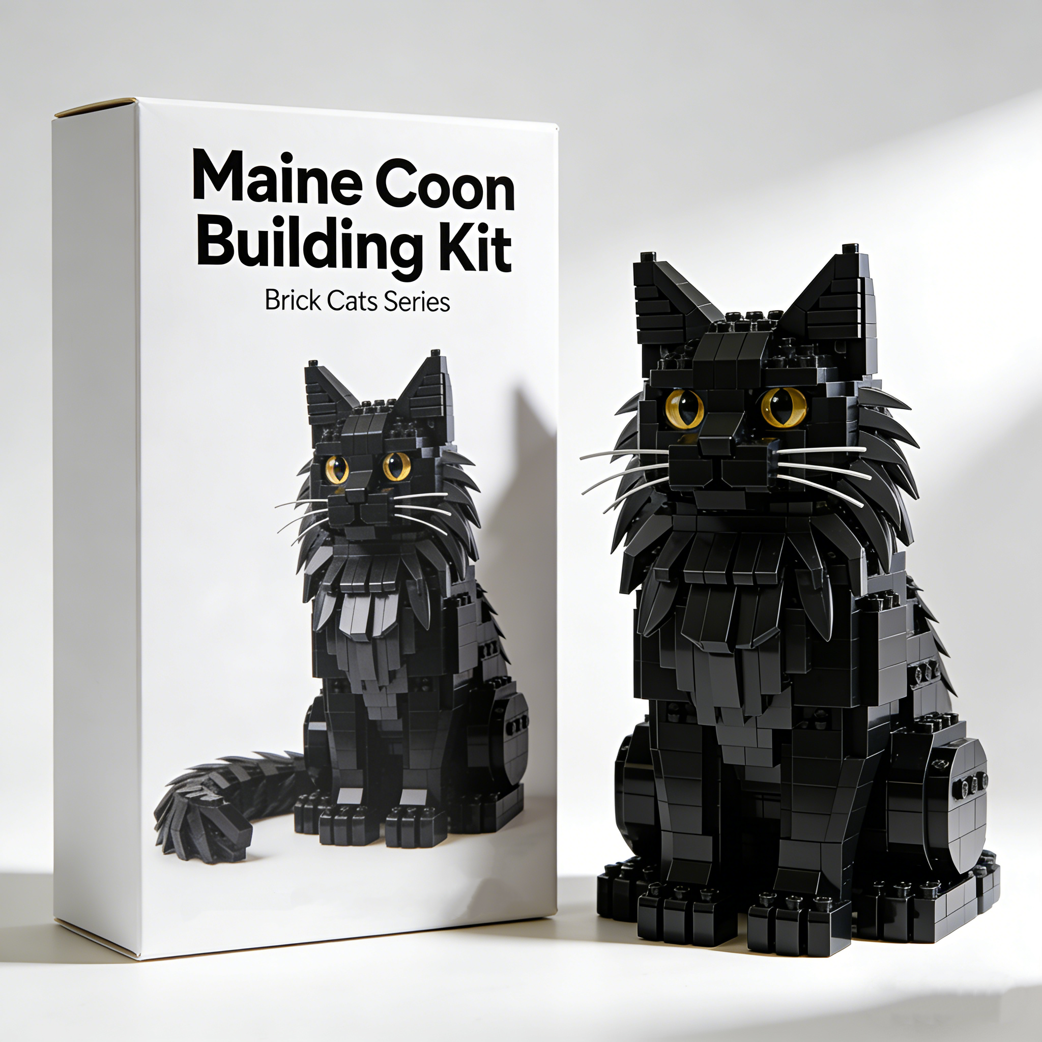 Brick Cats –  Black Maine Coon Building Kit