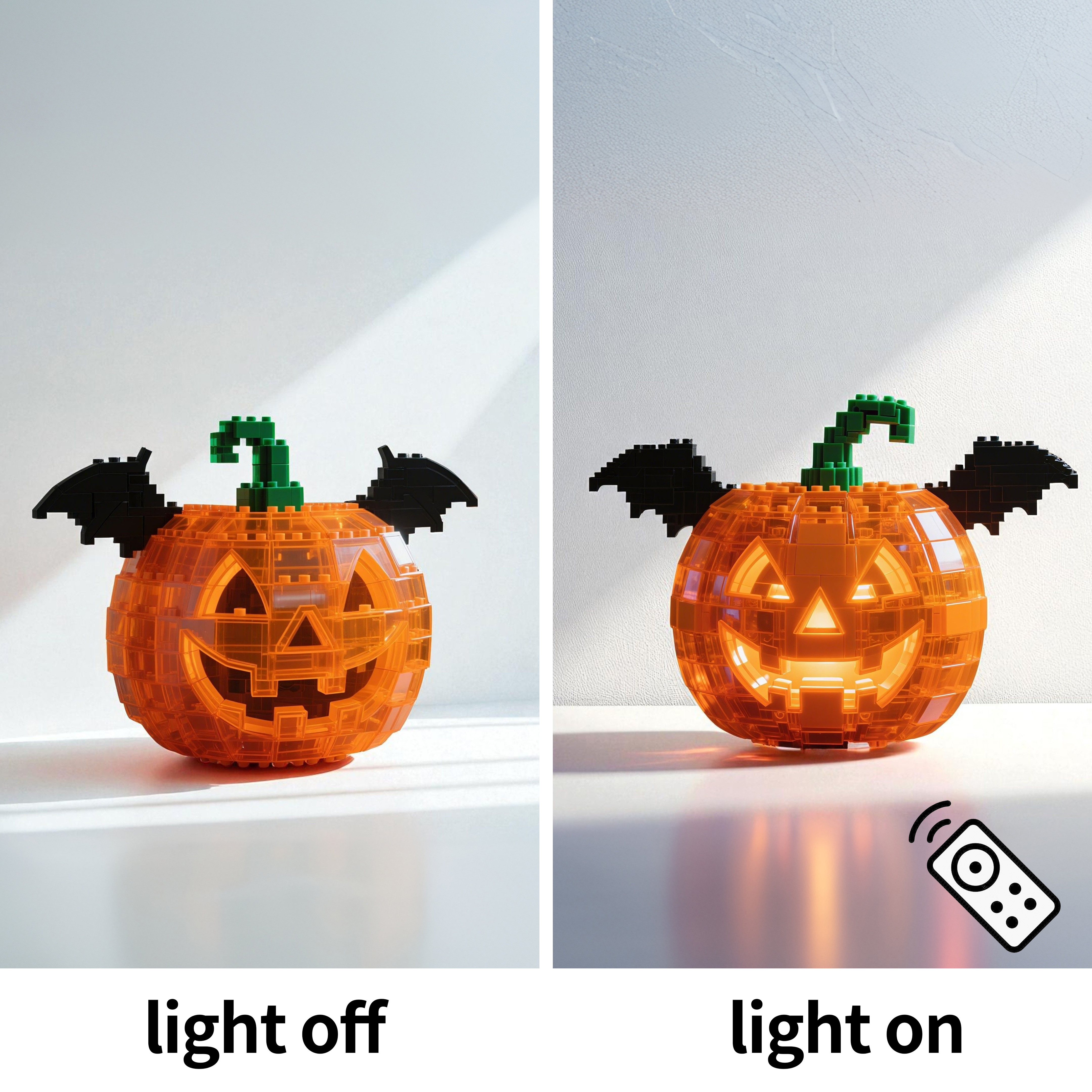 2025 Halloween Limited – Glowing Pumpkin Brick Lamp(4-PC