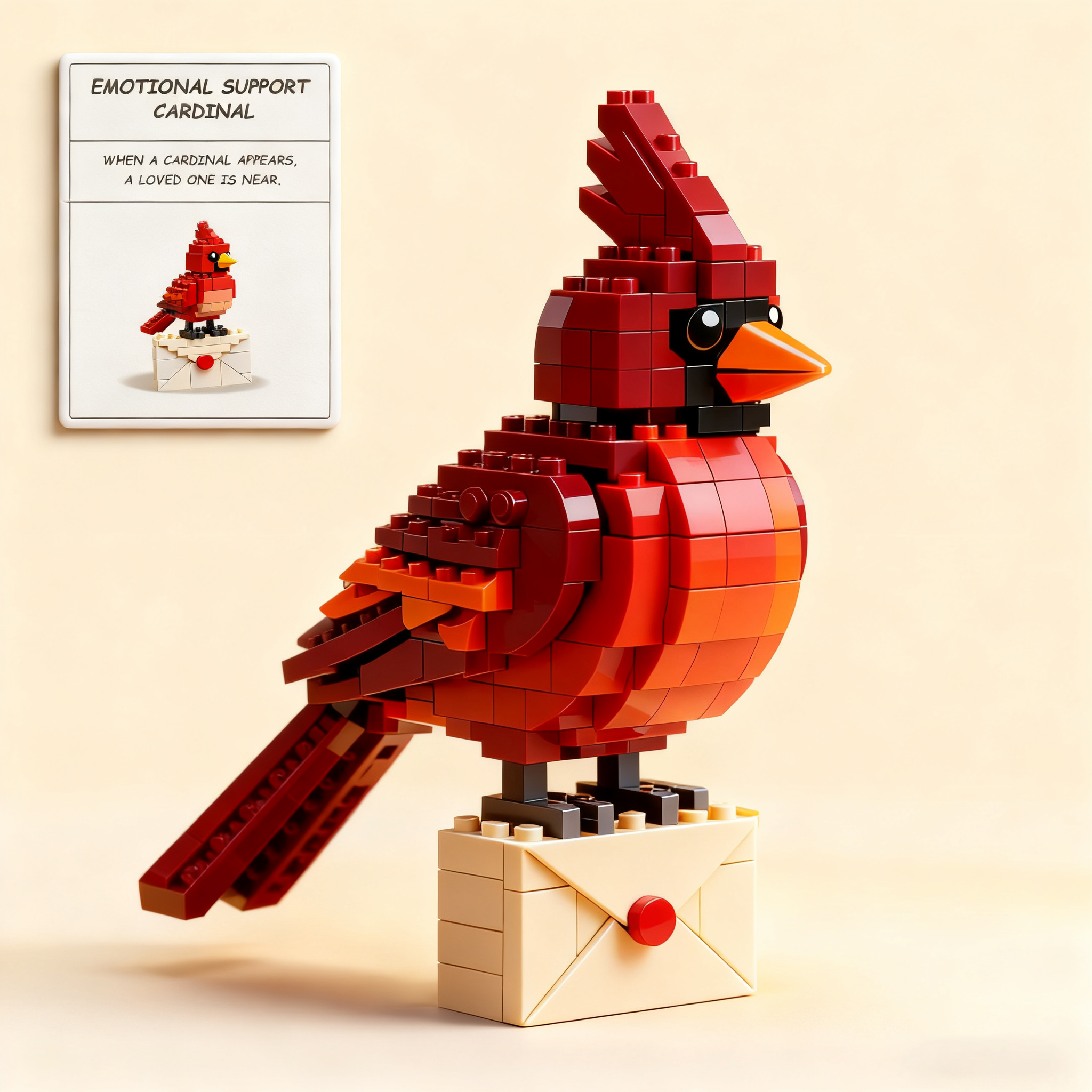 Emotional Support Cardinal Brick Set