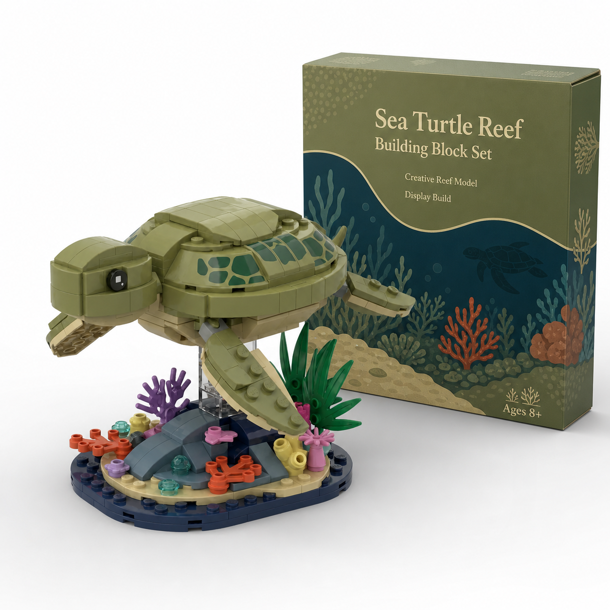 Sea Turtle Reef Building Block Set | Ocean Wildlife Collector's Edition