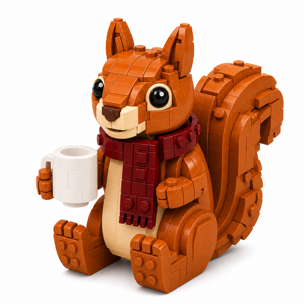 🐿️ Cozy Cocoa Squirrel Brick Set ☕🍂