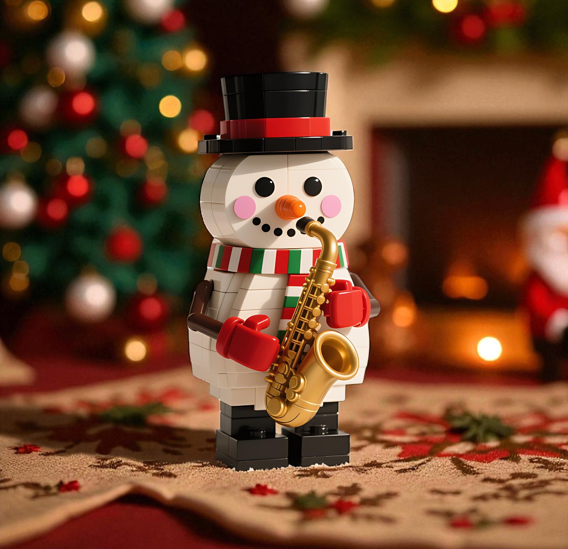 🔥2025 Christmas Presale🔥 Snowman Jazz Saxophone Building Blocks⛄
