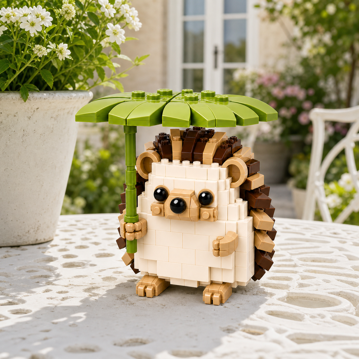🌿 Sunny Shelter Hedgehog Brick Set ☂️🦔