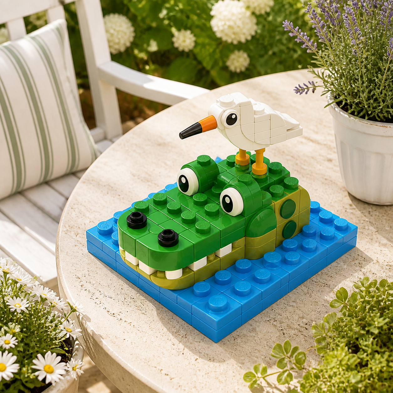 🐊🐦 Gator & Egret Wetland Brick Set