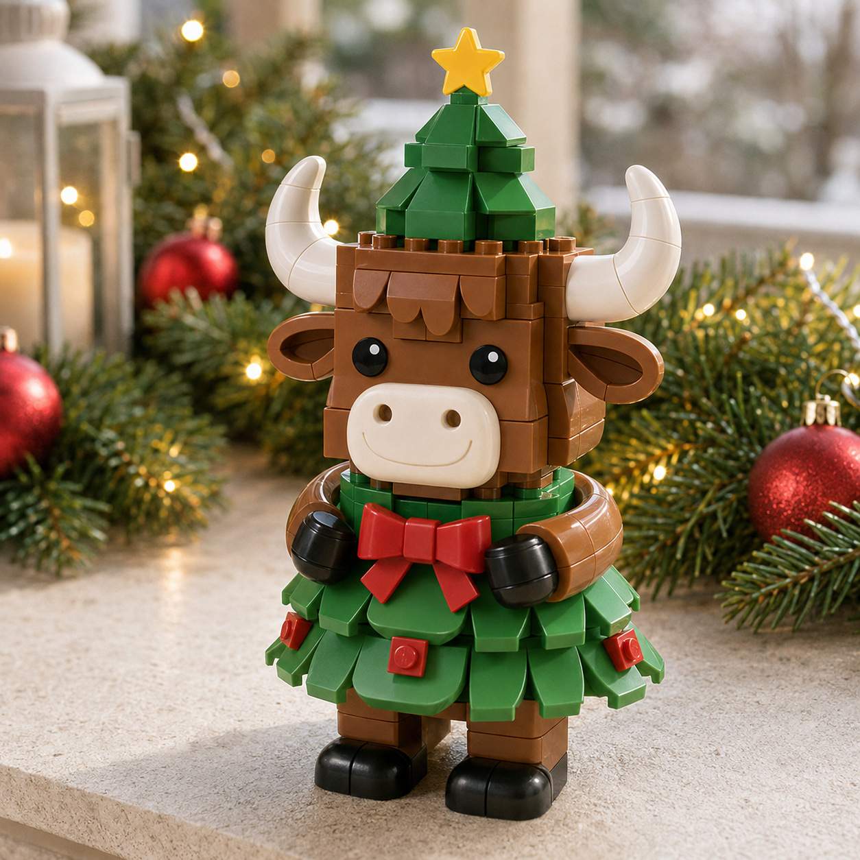 Highland Cow Christmas Brick Set🎄