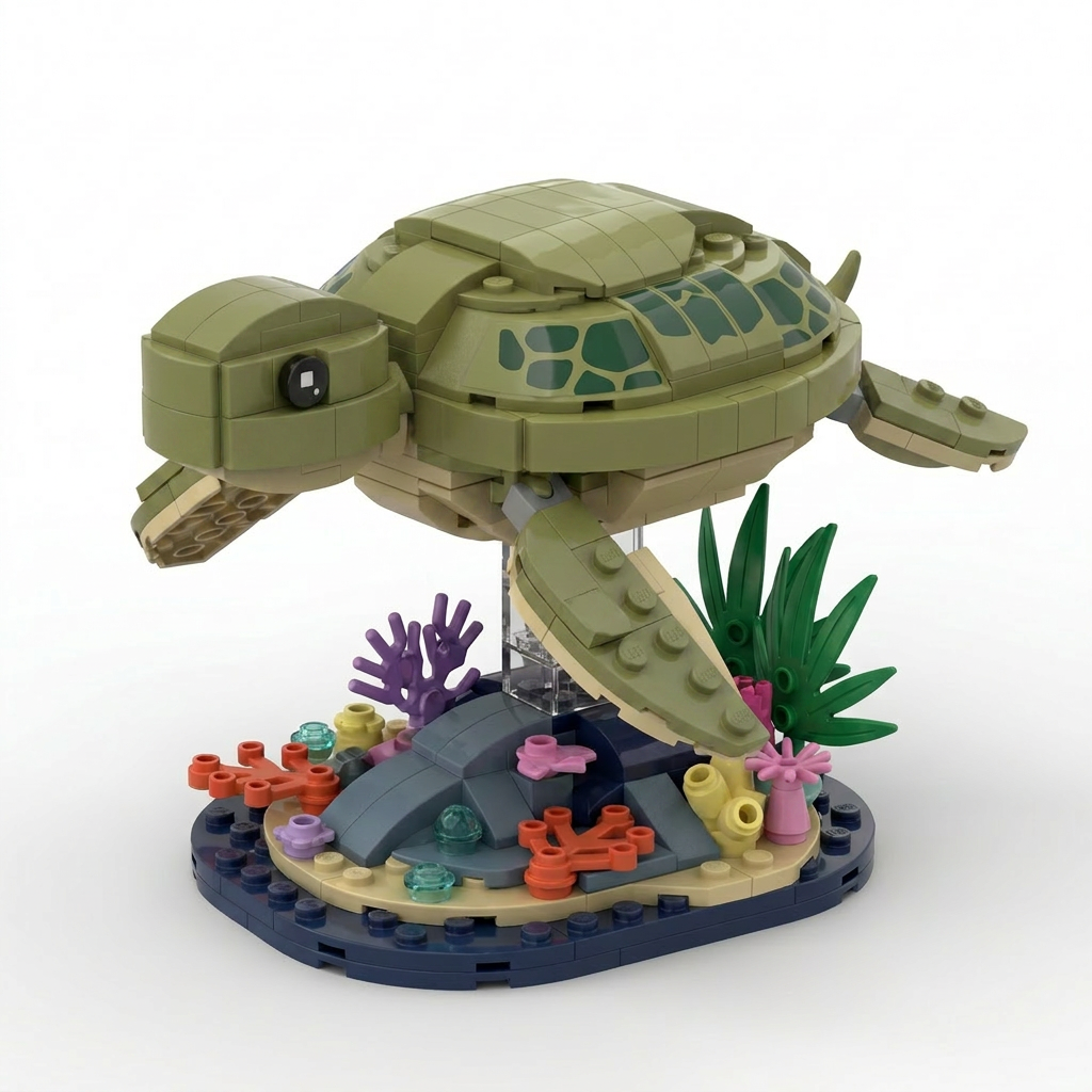 Sea Turtle Reef Building Block Set | Ocean Wildlife Collector's Edition