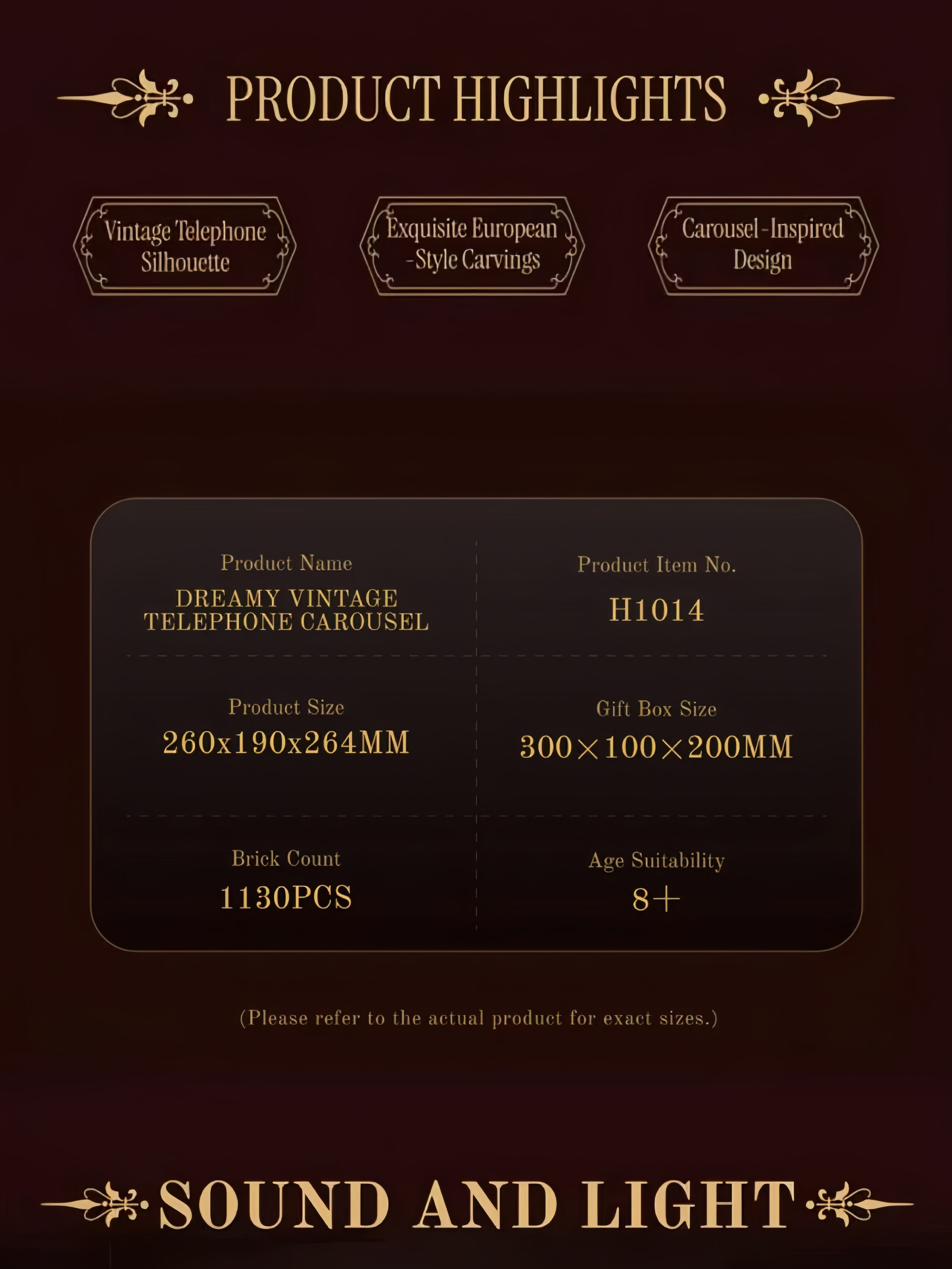 Retro Phone Carousel Craft Building Block Ornament