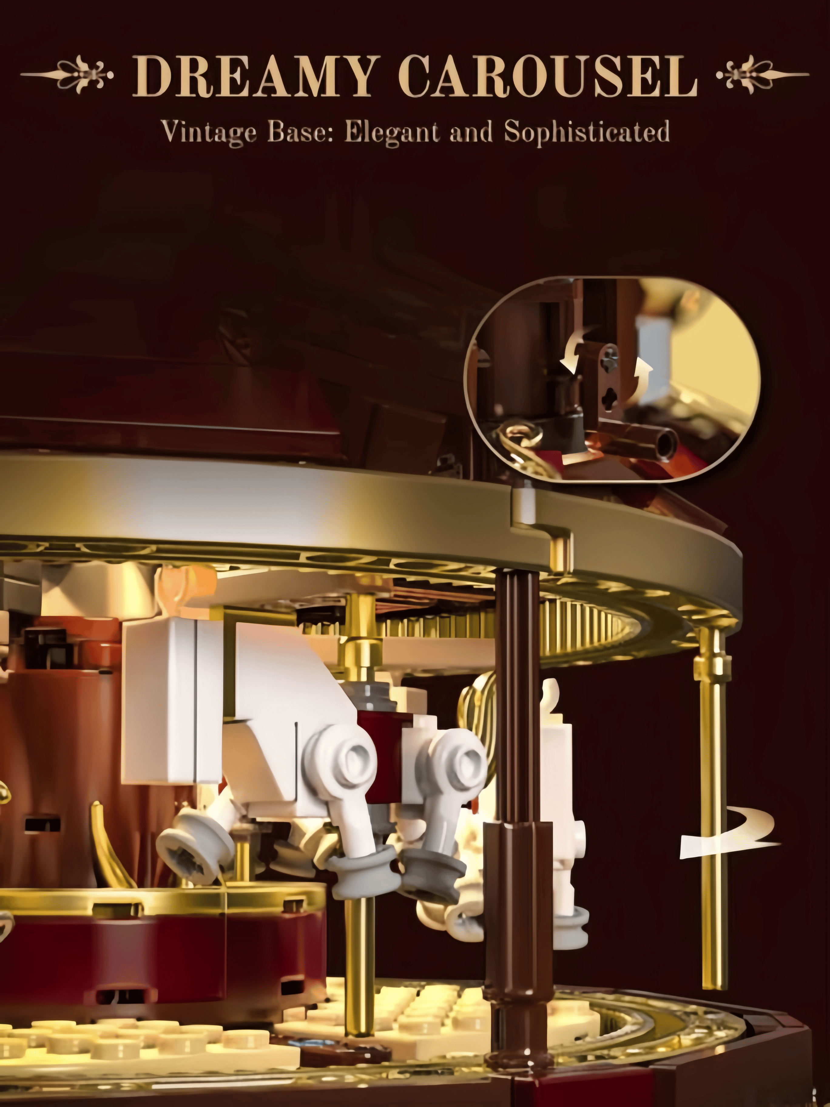 Retro Phone Carousel Craft Building Block Ornament