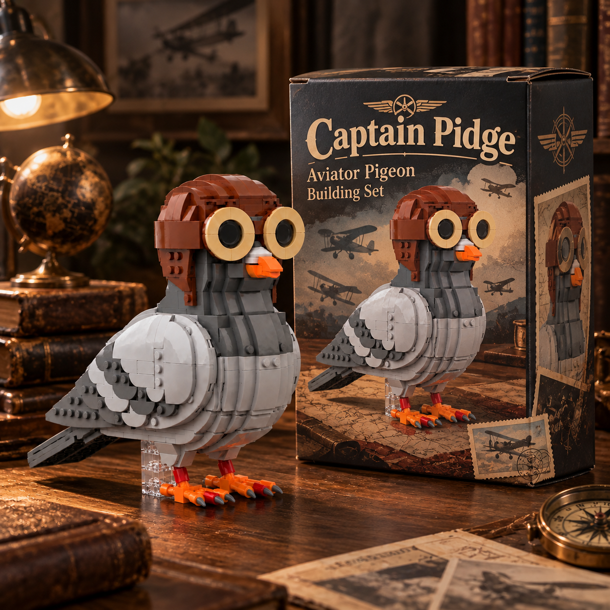 🐦✈️ Captain Pidge — Aviator Pigeon Building Set