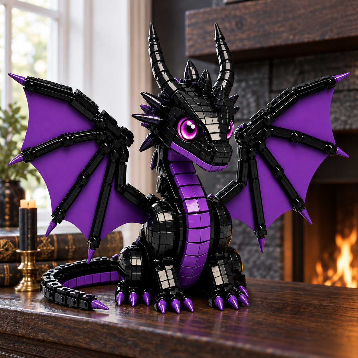 Midnight Amethyst Dragon Building Set🐲