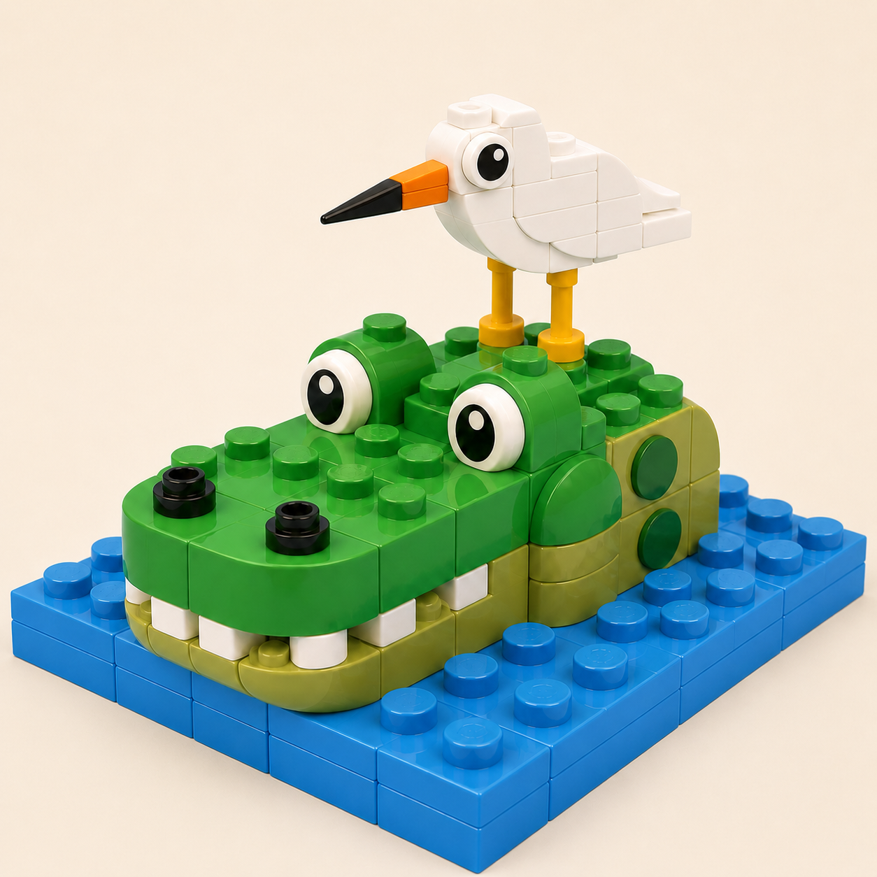 🐊🐦 Gator & Egret Wetland Brick Set