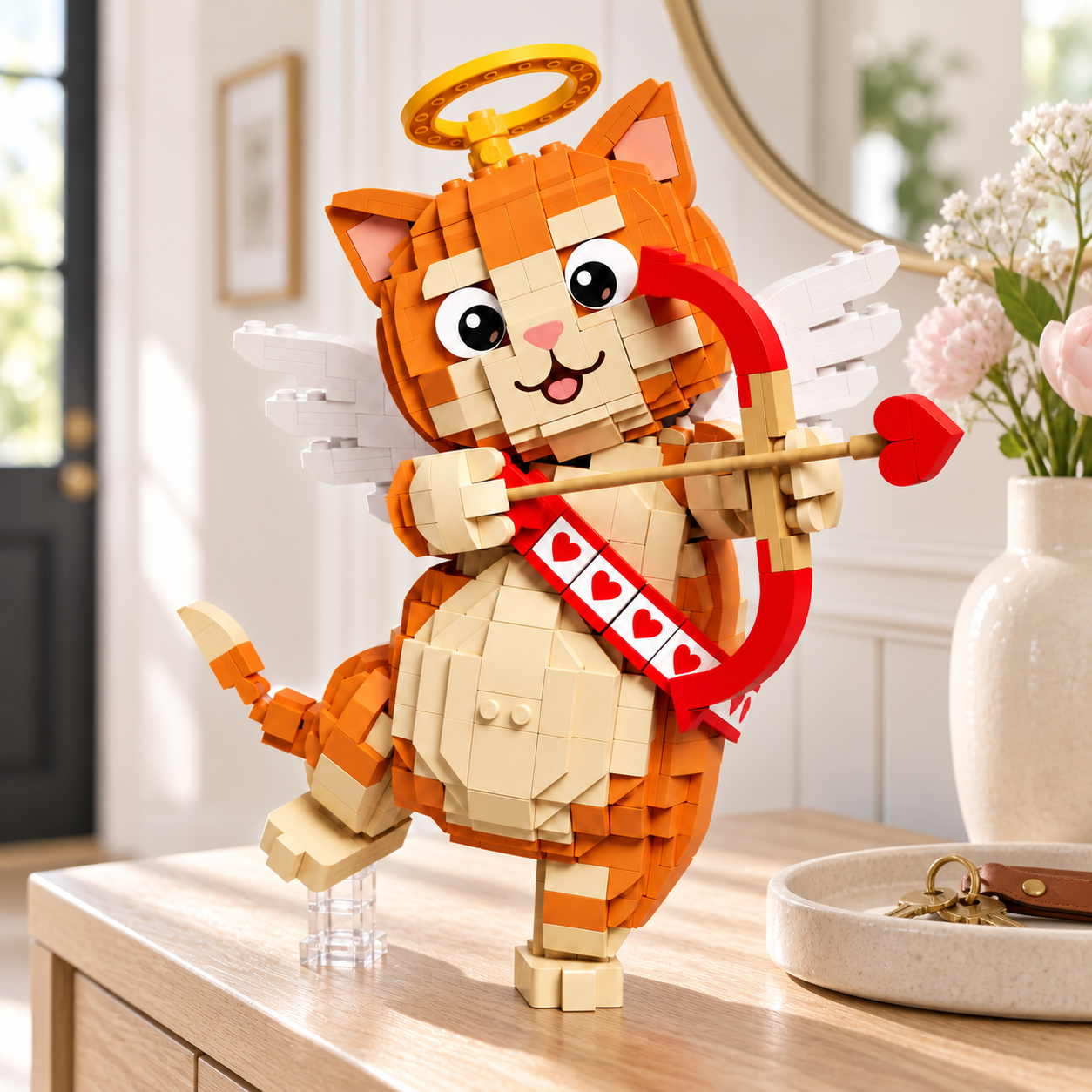 💘 Cupid Kitty – Love Struck Cat Building Set 🐱🏹