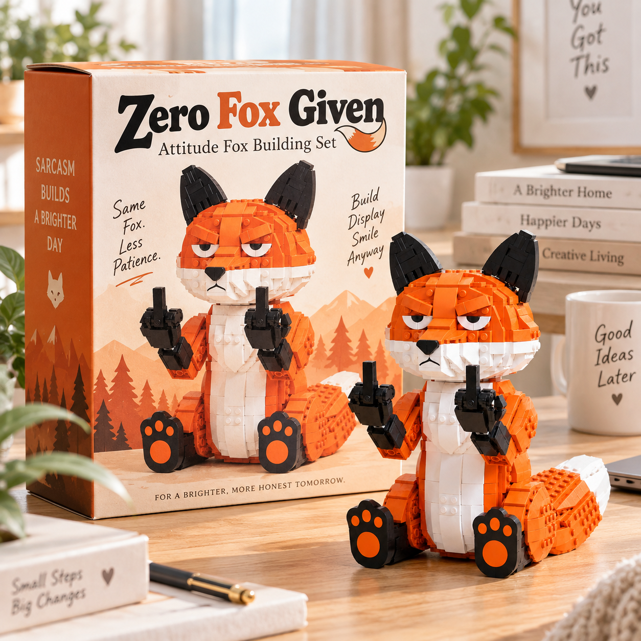 🦊🖕 Zero Fox Given — Attitude Fox Building Set