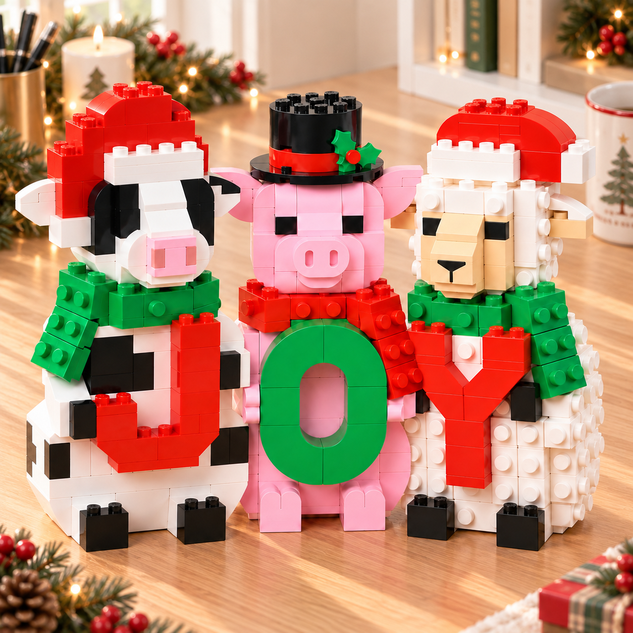 🎄🐷 Christmas Barnyard Joy — Farm Animal Building Set