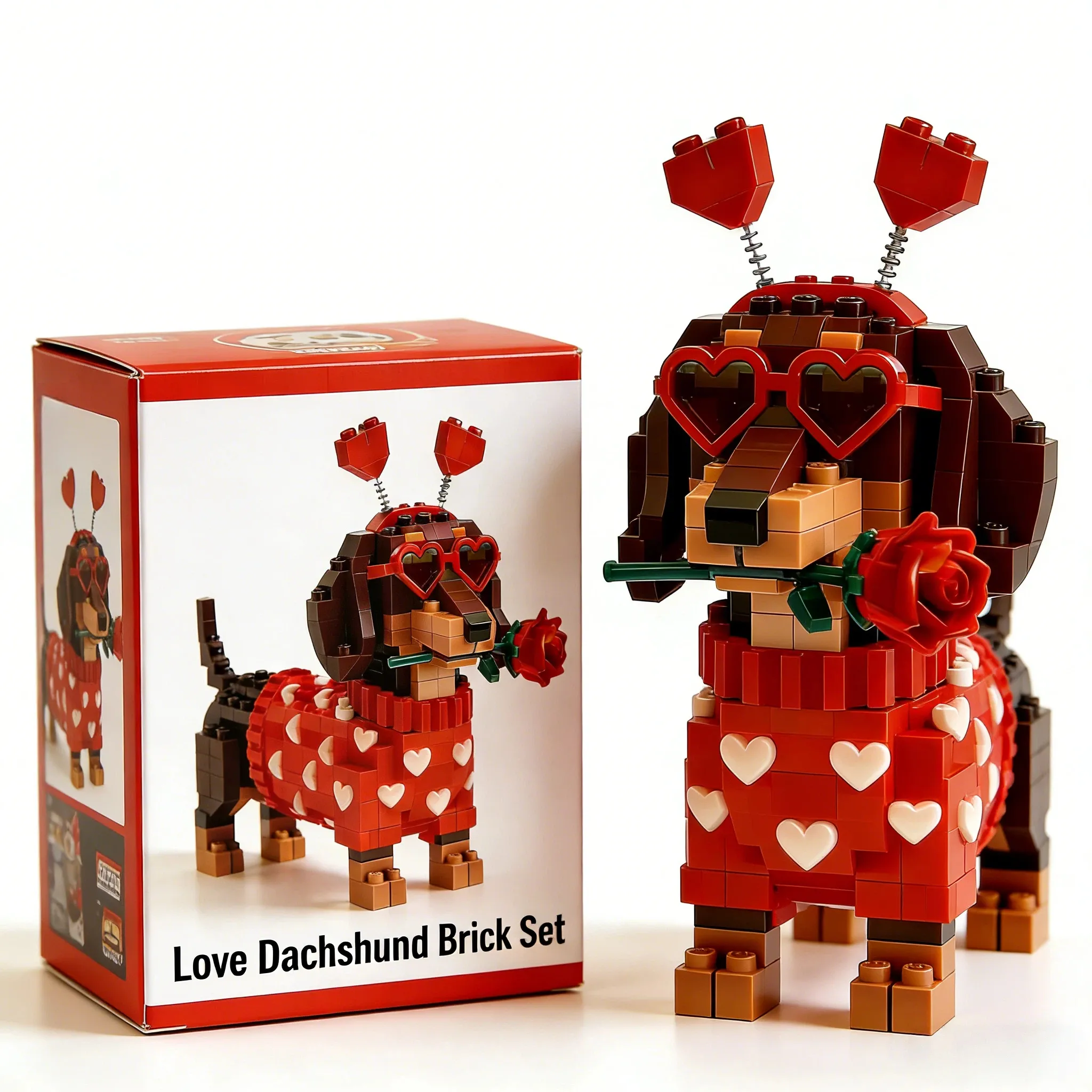 💖 Love Edition Dachshund Brick Set