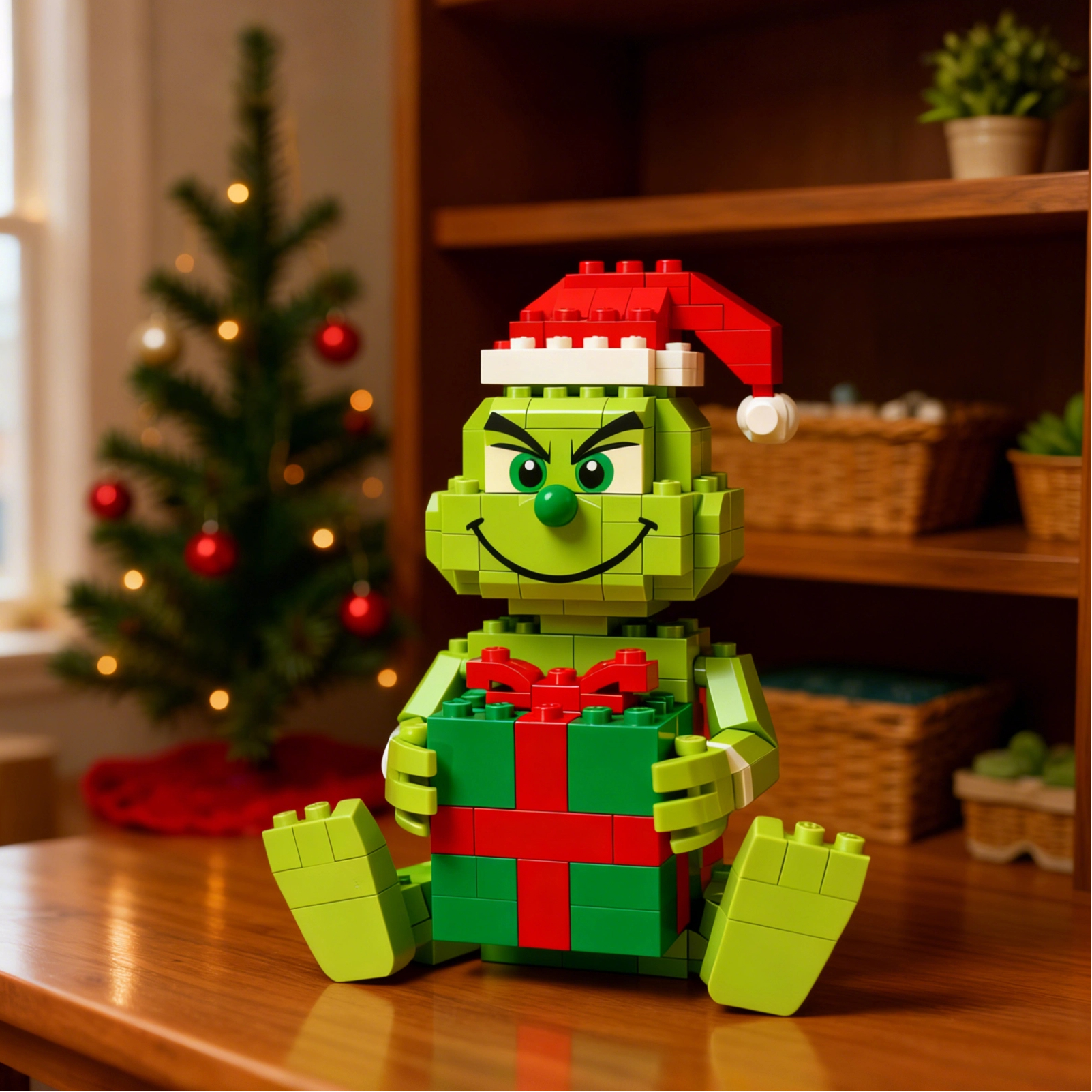 Green Hair Monster Christmas Building Set