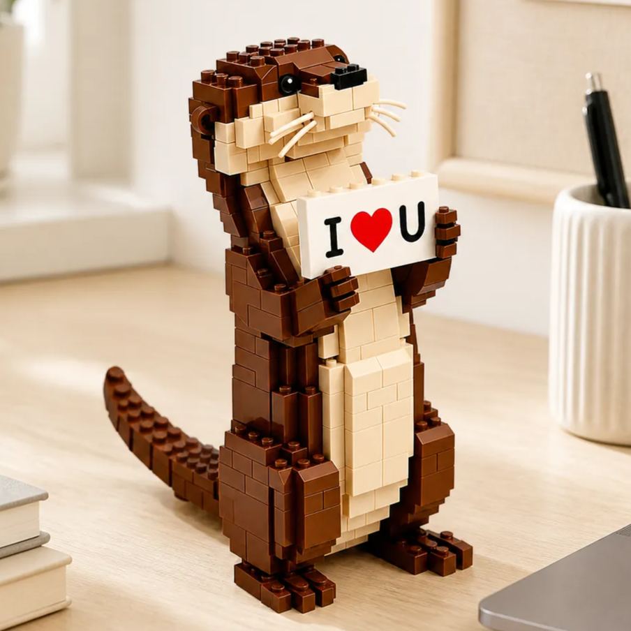 Cute Otter Building Block Set-I Love You Keepsake Edition