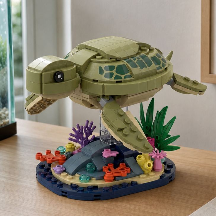 Sea Turtle Reef Building Block Set | Ocean Wildlife Collector's Edition