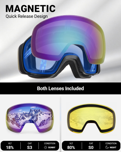 Magnetic Frameless Ski Goggles