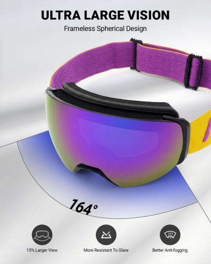 Magnetic Frameless Ski Goggles