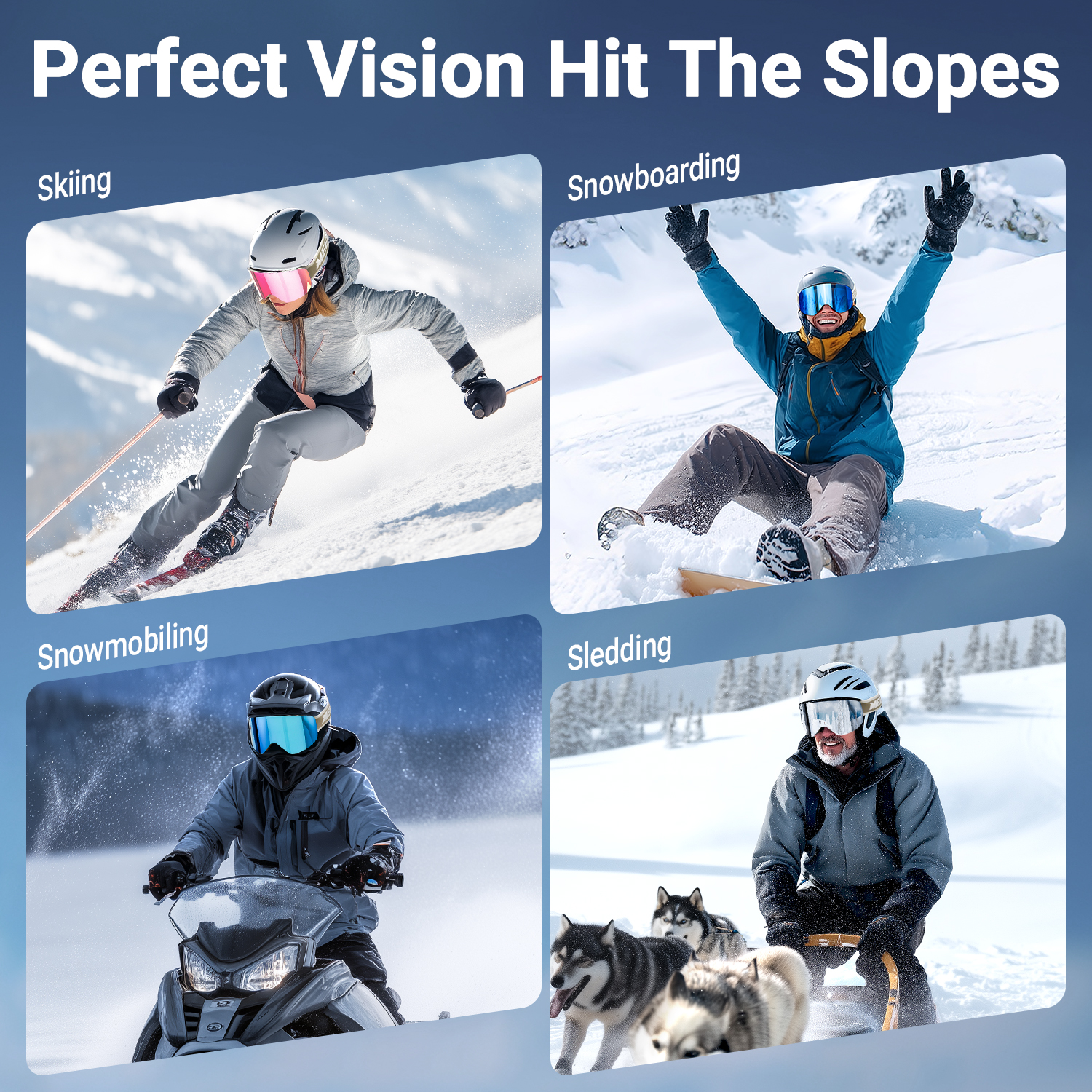 Frameless OTG Ski Goggles