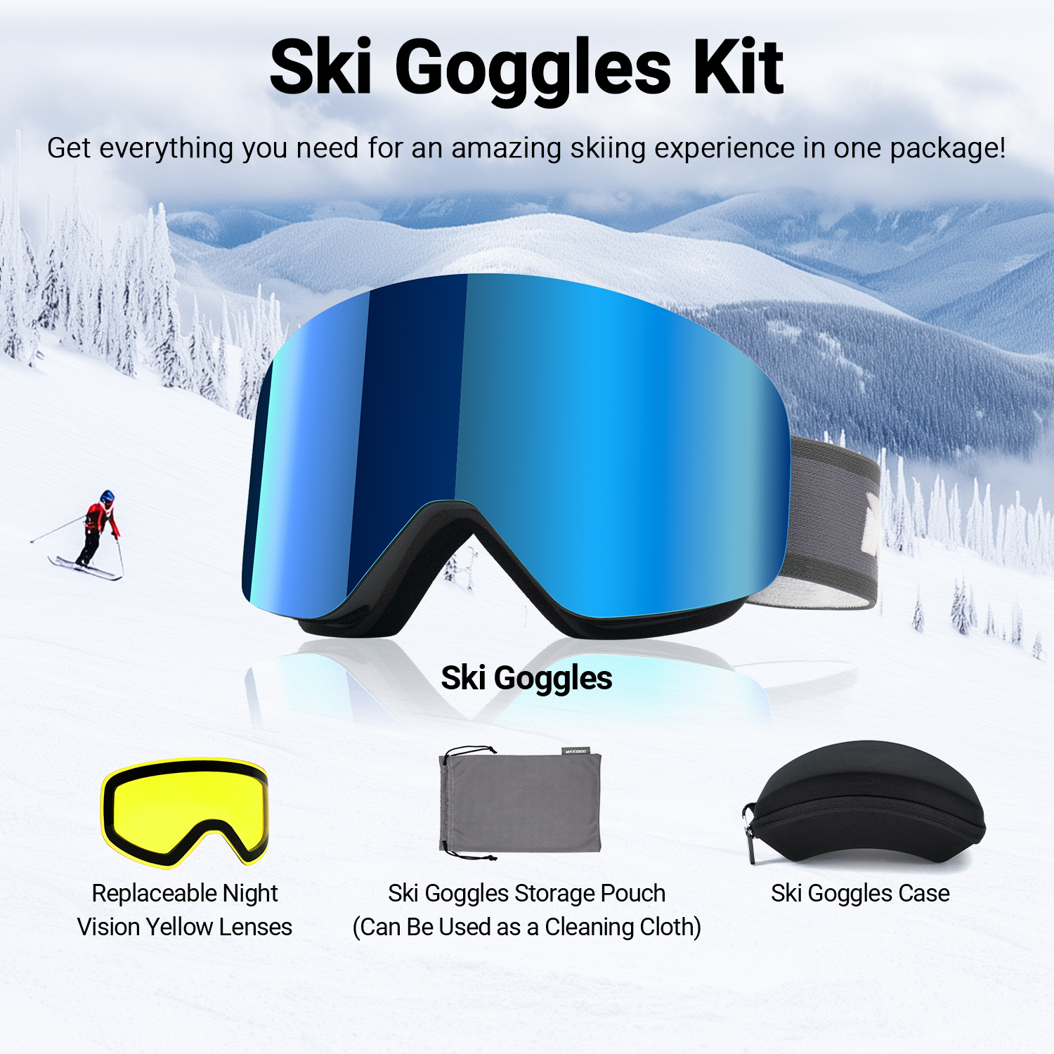 Frameless OTG Ski Goggles