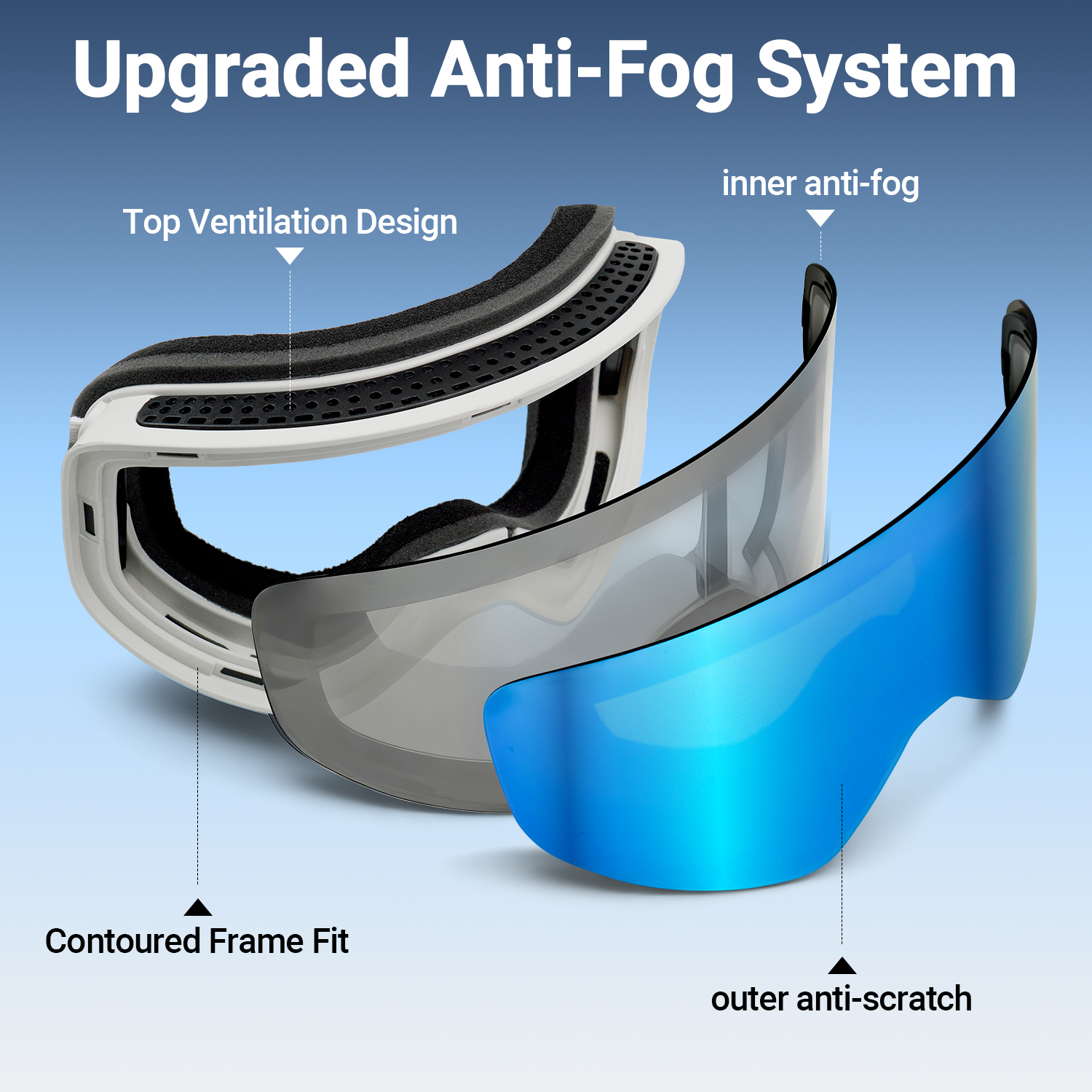 Frameless OTG Ski Goggles